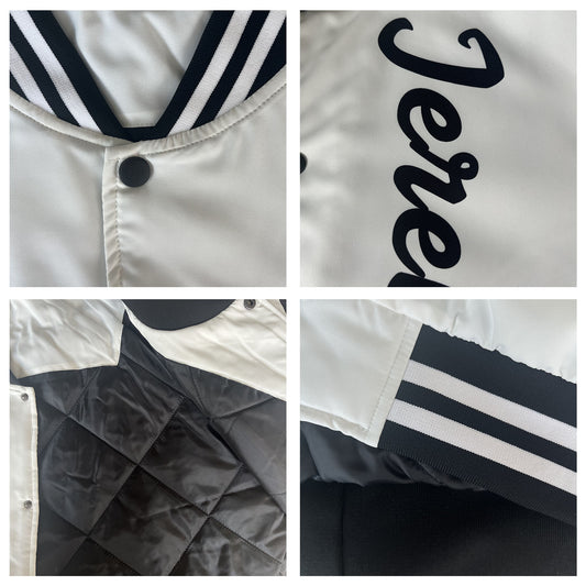 Benutzerdefinierte Verlauf Varsity-Jacke. Letterman-Jacke Royal Schwarz