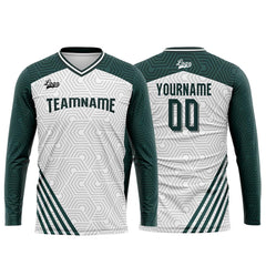 Kundenspezifisches  Teal Basketball Fußball Schießen langes T-Shirt für Erwachsene und Kinder