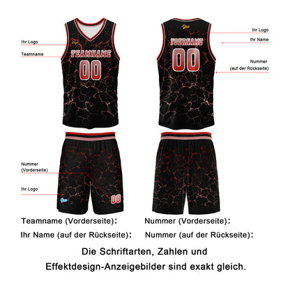 Benutzerdefinierter Rot  Basketball Jersey Uniform Anzug gedruckt Ihr Logo Name Nummer