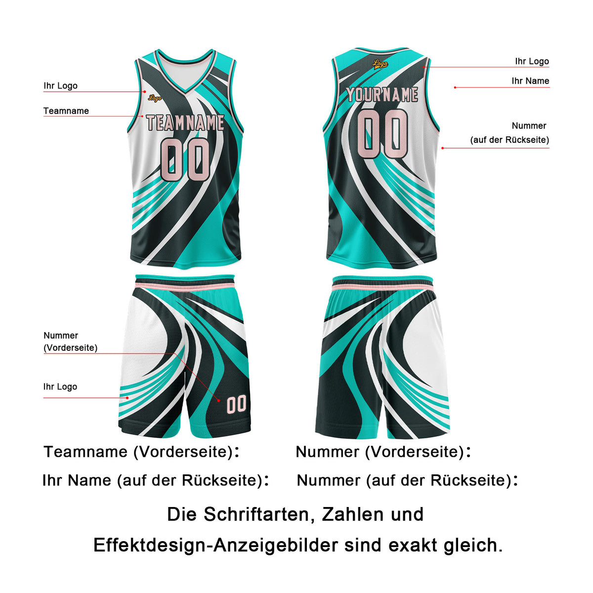 Benutzerdefinierter Blaues Pulver Basketball Jersey Uniform Anzug gedruckt Ihr Logo Name Nummer