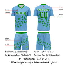 Benutzerdefinierte Himmel  Blau Trikots für Männer Frauen Personalisierte Fußball Uniformen für Erwachsene und Kind
