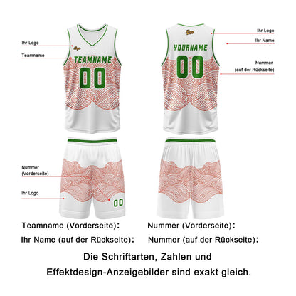 Benutzerdefinierter Rot Grün Basketball Jersey Uniform Anzug gedruckt Ihr Logo Name Nummer