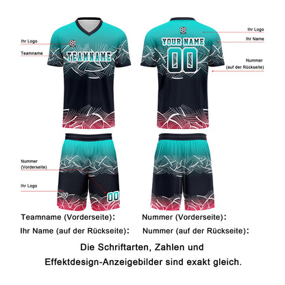 Benutzerdefinierte Limette  Grün Schwarz Trikots für Männer Frauen Personalisierte Fußball Uniformen für Erwachsene und Kind
