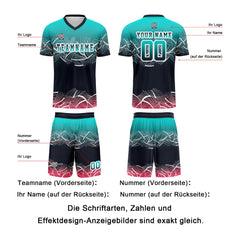 Benutzerdefinierte Limette  Grün Schwarz Trikots für Männer Frauen Personalisierte Fußball Uniformen für Erwachsene und Kind