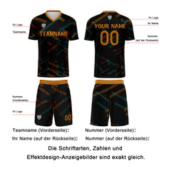 Benutzerdefinierte Schwarz Orange Fußball Trikots für Männer Frauen Personalisierte Fußball Uniformen für Erwachsene und Kind