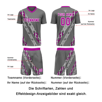 Benutzerdefinierte Grau Trikots für Männer Frauen Personalisierte Fußball Uniformen für Erwachsene und Kind
