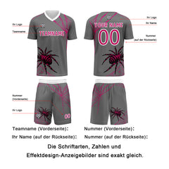 Benutzerdefinierte Grau Trikots für Männer Frauen Personalisierte Fußball Uniformen für Erwachsene und Kind