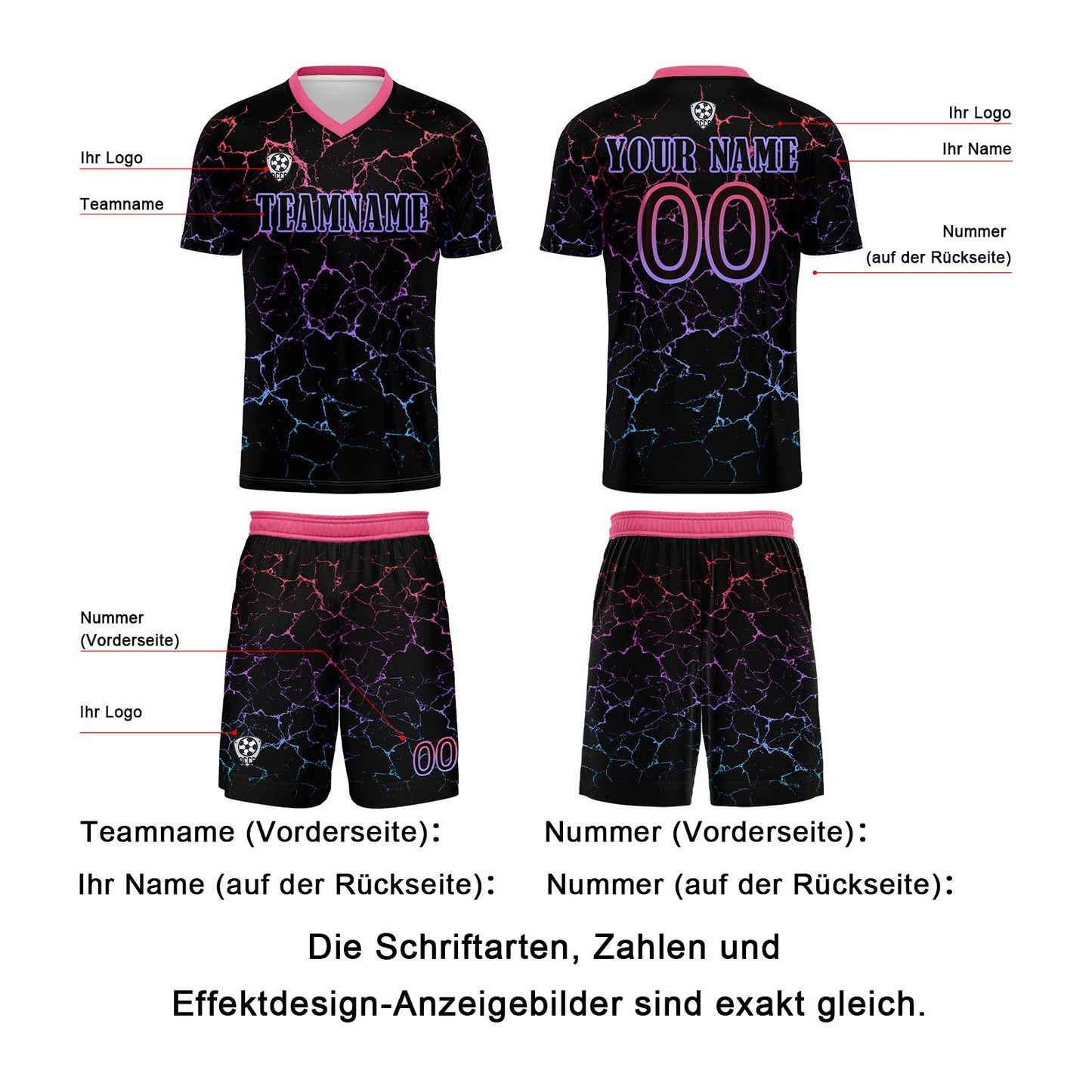 Benutzerdefinierte Schwarz Rose Rot Trikots für Männer Frauen Personalisierte Fußball Uniformen für Erwachsene und Kind