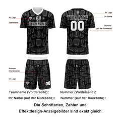 Benutzerdefinierte Schwarz Grau Fußball Trikots für Männer Frauen Personalisierte Fußball Uniformen für Erwachsene und Kind