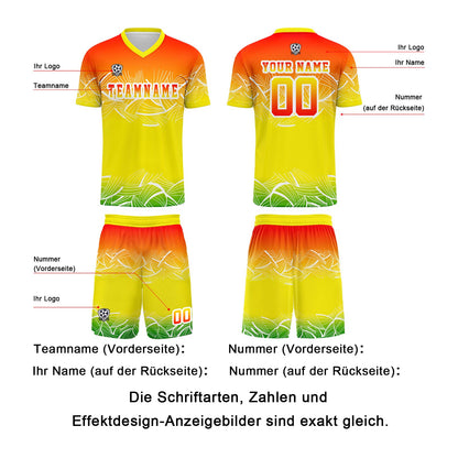 Benutzerdefinierte Orange Trikots für Männer Frauen Personalisierte Fußball Uniformen für Erwachsene und Kind