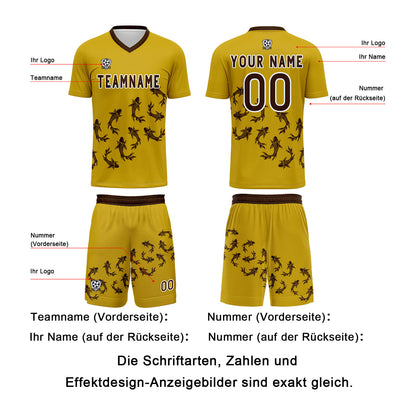 Benutzerdefinierte Gelb Trikots für Männer Frauen Personalisierte Fußball Uniformen für Erwachsene und Kind
