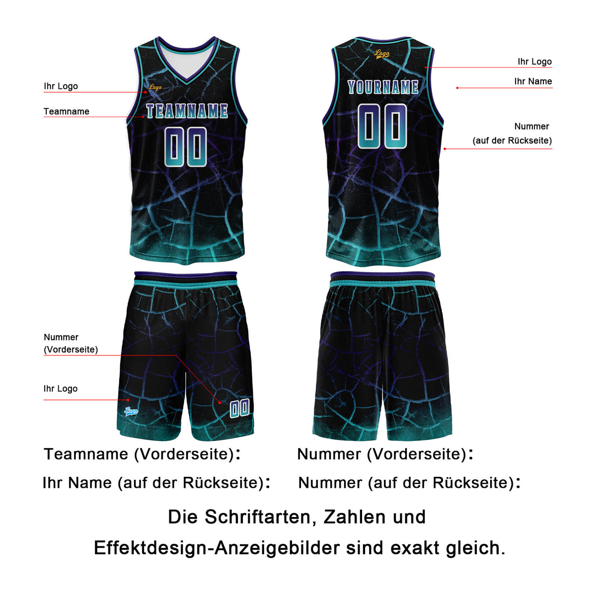 Benutzerdefinierter Blau Violett Basketball Jersey Uniform Anzug gedruckt Ihr Logo Name Nummer