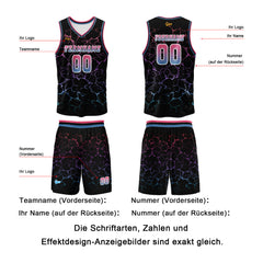 Benutzerdefinierter Rosa  Basketball Jersey Uniform Anzug gedruckt Ihr Logo Name Nummer