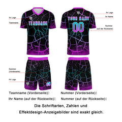 Benutzerdefinierte Schwarz Lila Trikots für Männer Frauen Personalisierte Fußball Uniformen für Erwachsene und Kind