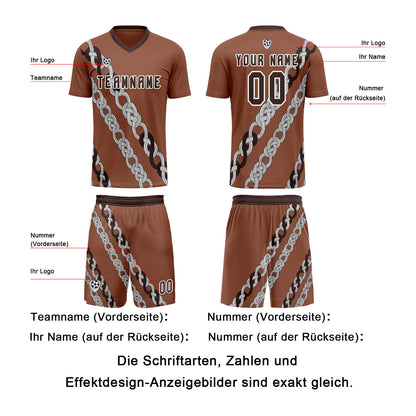 Benutzerdefinierte Braun Trikots für Männer Frauen Personalisierte Fußball Uniformen für Erwachsene und Kind