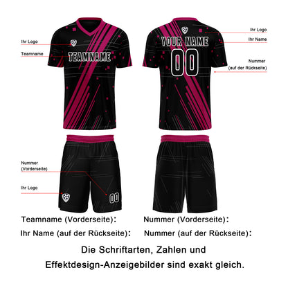 Benutzerdefinierte Schwarz Rose Rot Trikots für Männer Frauen Personalisierte Fußball Uniformen für Erwachsene und Kind