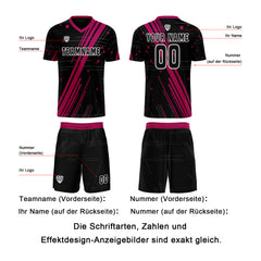 Benutzerdefinierte Schwarz Rose Rot Trikots für Männer Frauen Personalisierte Fußball Uniformen für Erwachsene und Kind