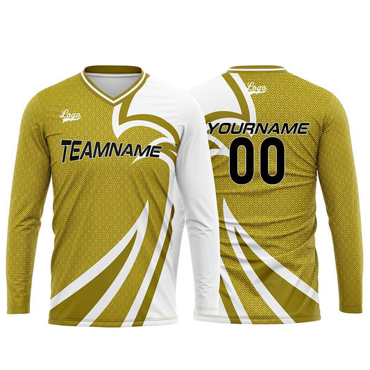 Kundenspezifisches Kurkuma Basketball Fußball Schießen langes T-Shirt für Erwachsene und Kinder