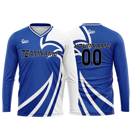 Kundenspezifisches Blau Basketball Fußball Schießen langes T-Shirt für Erwachsene und Kinder