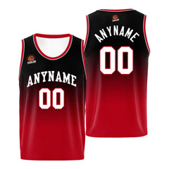 Benutzerdefinierte Basketball Jersey personalisiert genäht Name&Number&Logo Schwarz&Rot