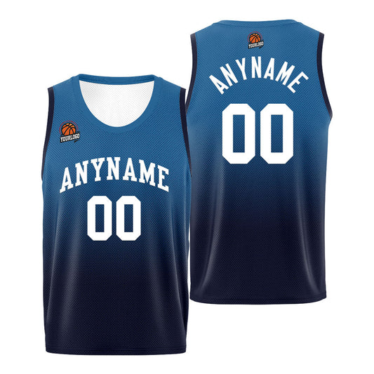 Benutzerdefinierte Basketball Jersey personalisiert genäht Name&Number&Logo Blau&Marine