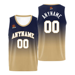 Benutzerdefinierte Basketball Jersey personalisiert genäht Name&Number&Logo Marine&Gold