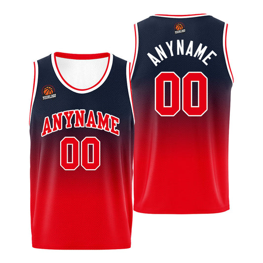 Benutzerdefinierte Basketball Jersey personalisiert genäht Name&Number&Logo Marine&Rot