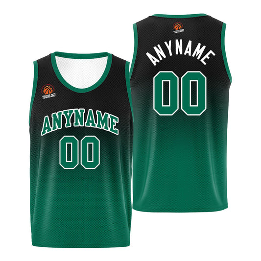 Benutzerdefinierte Basketball Jersey personalisiert genäht Name&Number&Logo Schwarz&Grün