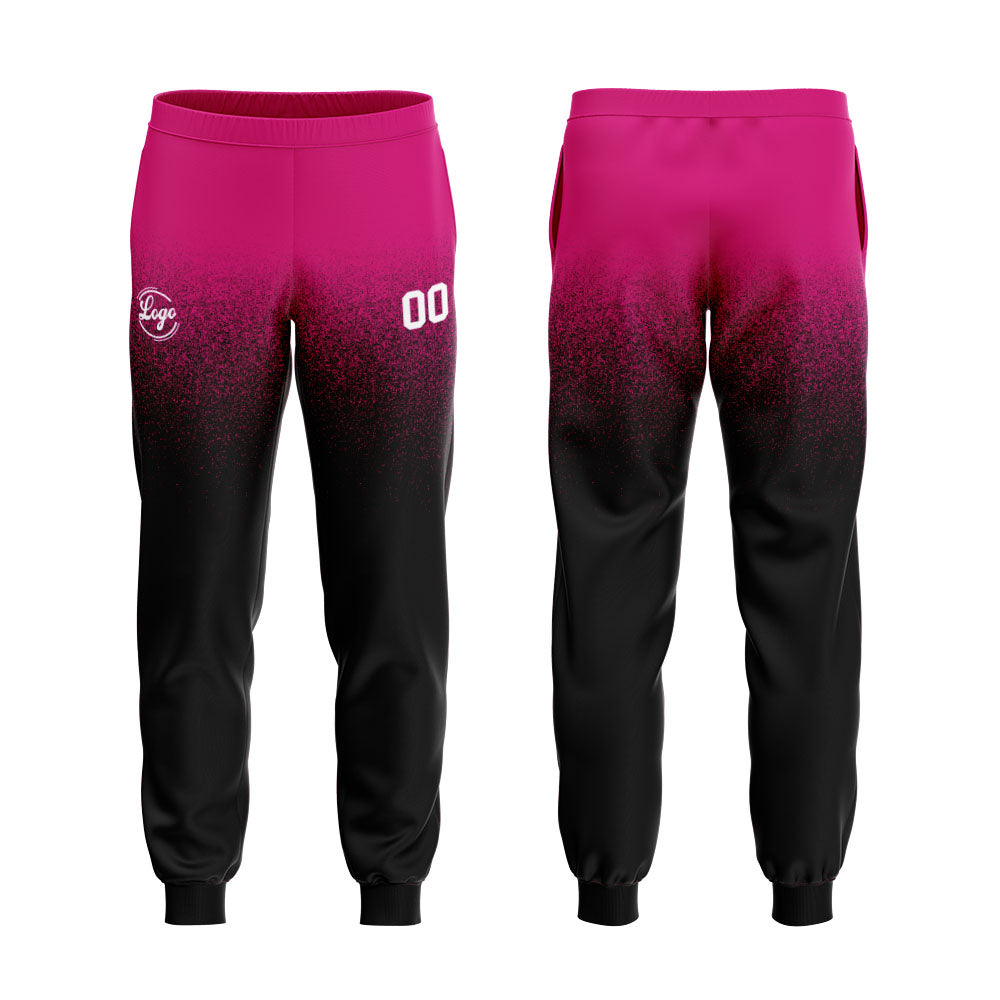 Maßgeschneidertes Verlaufsfarben Hoodie Set  Freizeit-Sportbekleidung in Rosa Schwarz und Weiß
