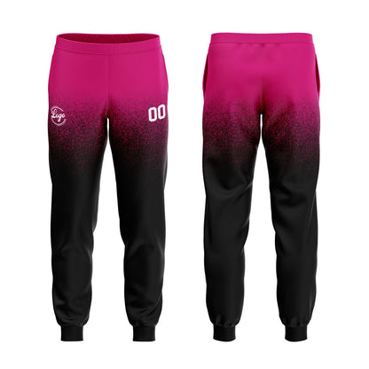 Maßgeschneidertes Verlaufsfarben Hoodie Set  Freizeit-Sportbekleidung in Rosa Schwarz und Weiß