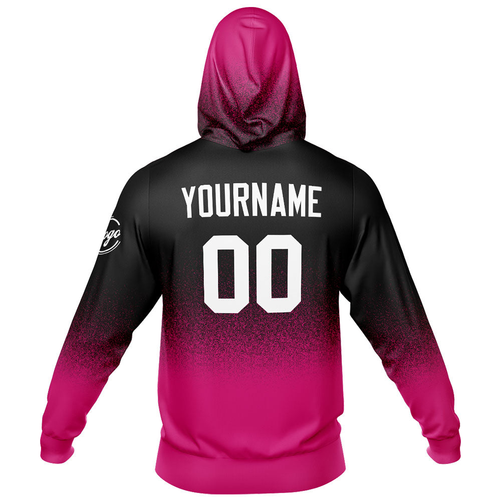 Maßgeschneidertes Verlaufsfarben Hoodie Set  Freizeit-Sportbekleidung in Rosa Schwarz und Weiß