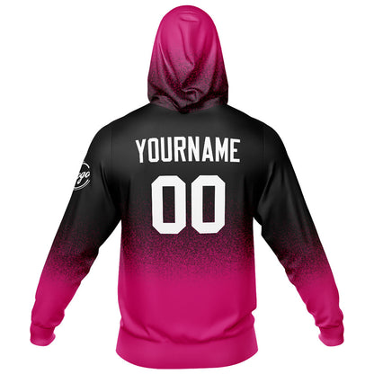 Maßgeschneidertes Verlaufsfarben Hoodie Set  Freizeit-Sportbekleidung in Rosa Schwarz und Weiß