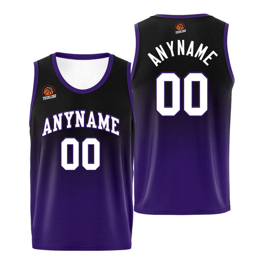 Benutzerdefinierte Basketball Jersey personalisiert genäht Name&Number&Logo Schwarz&Lila