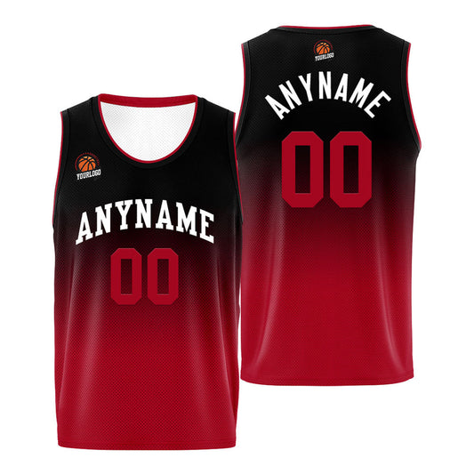 Benutzerdefinierte Basketball Jersey personalisiert genäht Name&Number&Logo Schwarz&Rot