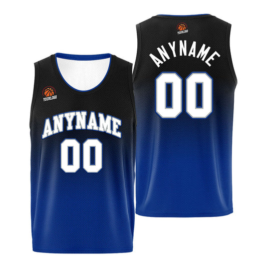 Benutzerdefinierte Basketball Jersey personalisiert genäht Name&Number&Logo Schwarz&Royal