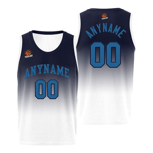 Benutzerdefinierte Basketball Jersey personalisiert genäht Name&Number&Logo Blau&Marine