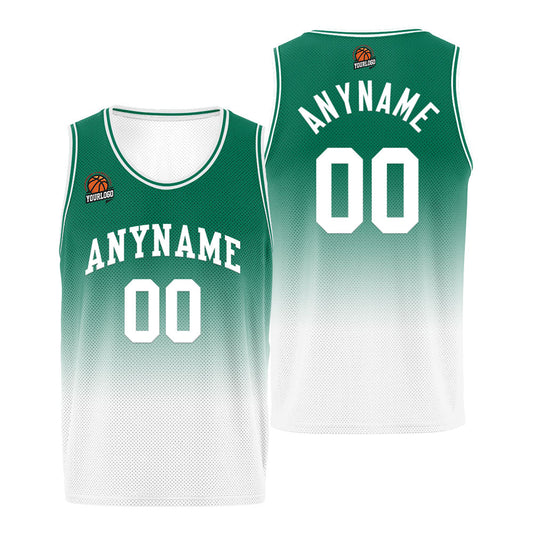 Benutzerdefinierte Basketball Jersey personalisiert genäht Name&Number&Logo Schwarz&Grün