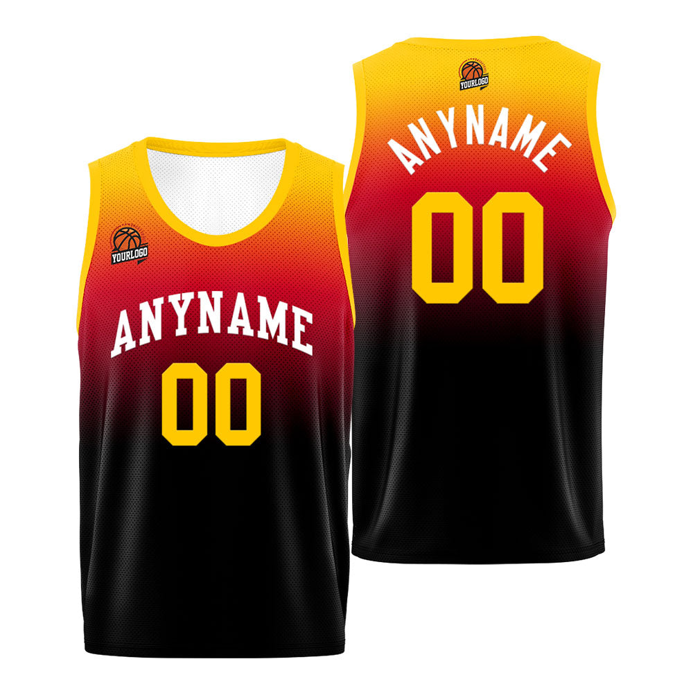 Benutzerdefinierte Basketball Jersey personalisiert genäht Name&Number&Logo Orange&Schwarz