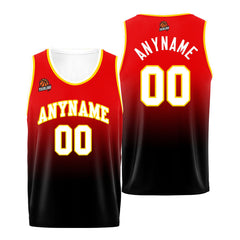 Benutzerdefinierte Basketball Jersey personalisiert genäht Name&Number&Logo Rot&Schwarz