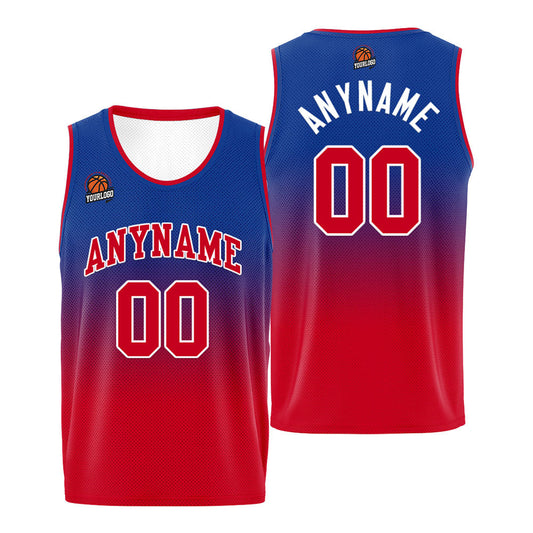 Benutzerdefinierte Basketball Jersey personalisiert genäht Name&Number&Logo Rot&Royal