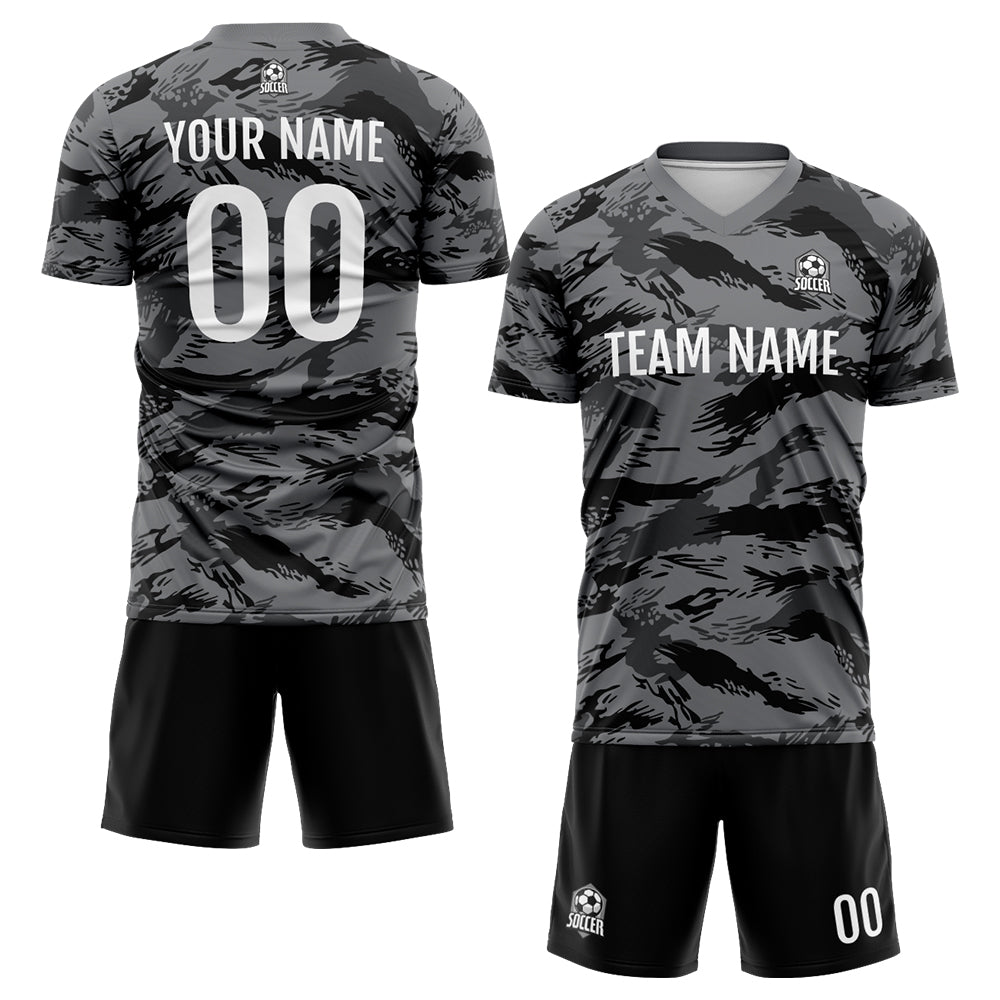 Benutzerdefinierte Fußball Trikots für Männer Frauen Personalisierte Fußball Uniformen für Erwachsene und Kind Dunkel Grau