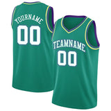 Benutzerdefinierte Authentisch Basketball Trikot Kelly Grün-Weiß