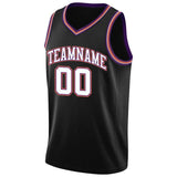 Benutzerdefinierte Authentisch Basketball Trikot Schwarz-Weiß