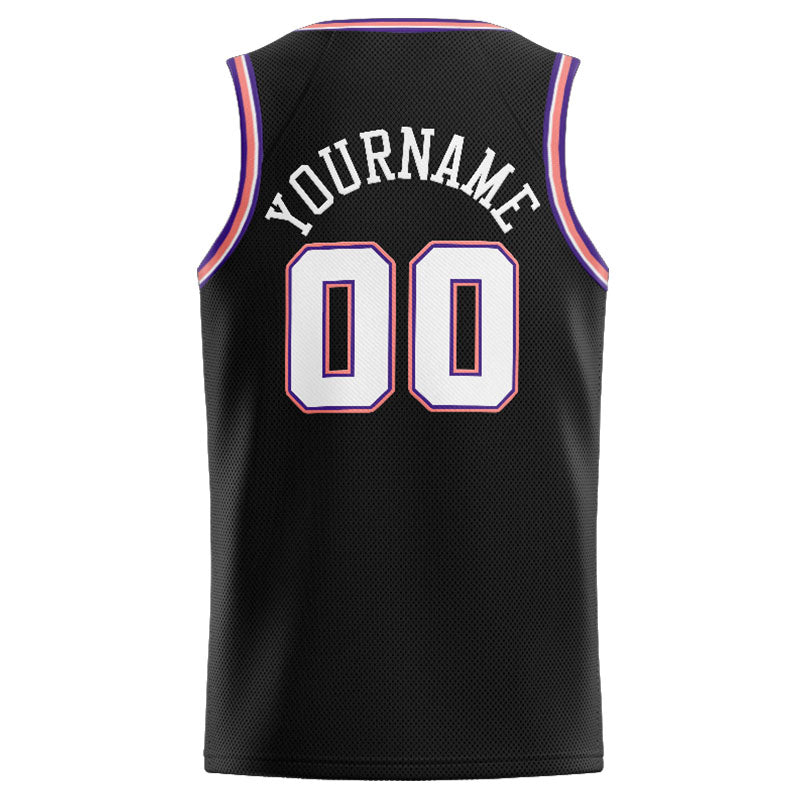 Benutzerdefinierte Authentisch  Basketball Trikot Schwarz-Weiss