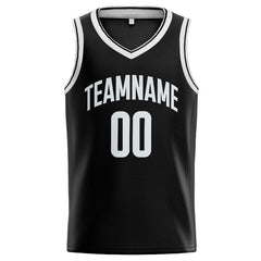 Benutzerdefinierte Authentisch  Basketball Trikot Schwarz-Weiss