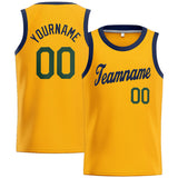 Benutzerdefinierte Authentisch  Basketball Trikot Gelb-Marine-Grün