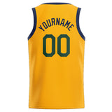 Benutzerdefinierte Authentisch  Basketball Trikot Gelb-Marine-Grün
