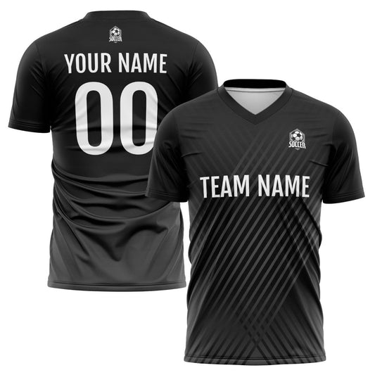 Benutzerdefinierte Fußball Trikots für Männer Frauen Personalisierte Fußball Uniformen für Erwachsene und Kind Schwarz&Weiß