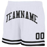 Benutzerdefiniert Weiß-Schwarz Authentisch Rückblick Basketball Kurze Hose