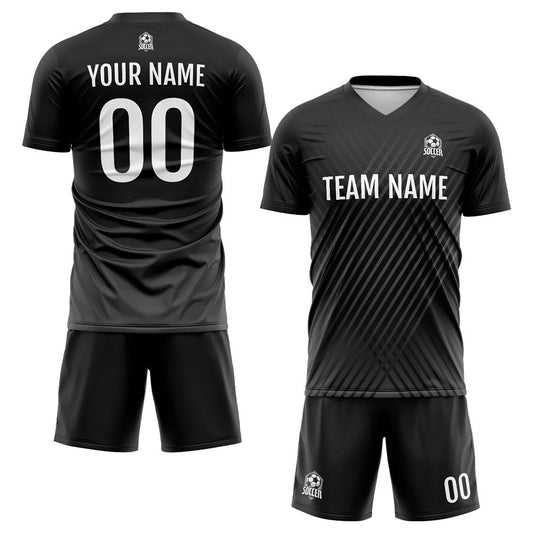 Benutzerdefinierte Fußball Trikots für Männer Frauen Personalisierte Fußball Uniformen für Erwachsene und Kind Schwarz&Weiß